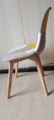 Smell Free Nordic Dining Chair , Beech Wood And Fabric Dining Chairs