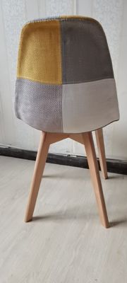 Smell Free Nordic Dining Chair , Beech Wood And Fabric Dining Chairs
